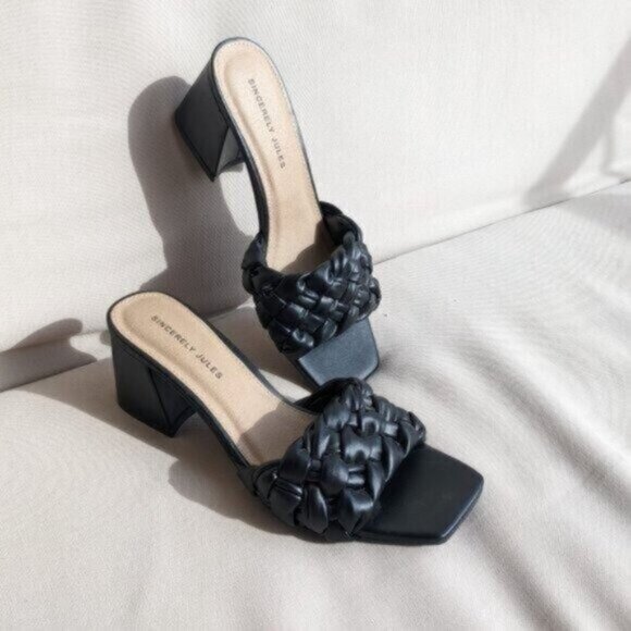 Sincerely Jules Twist Braided Square Toe Sandal Heel Size 7 Women - Picture 10 of 10